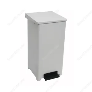 Traust Commercial Indoor Duty Storage Steel Foot Operated Pedal Waste Trash Garbage Can Bin