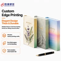 Livre à couverture rigide avec bords imprimés personnalisés, bords pulvérisés en couleur, papier épais écologique, logo personnalisé pour publication, cadeau, bureau, vente en gros