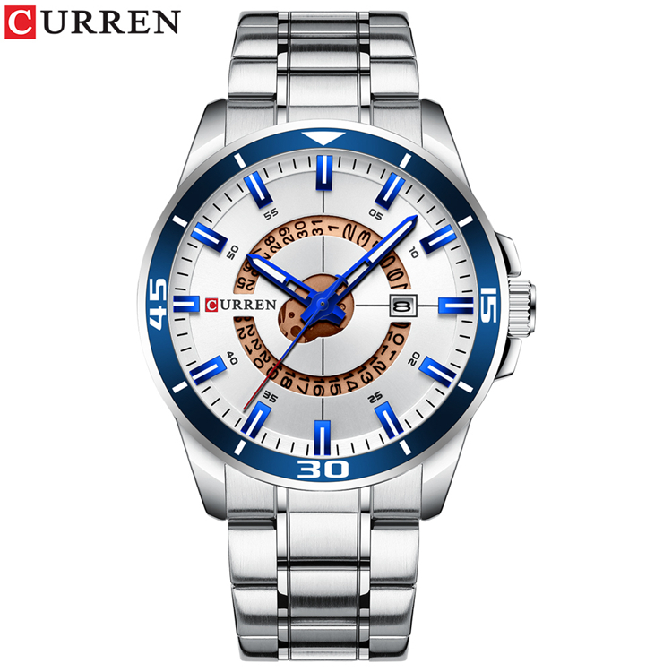 1 white dial silver case