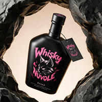 Bouteille de vin en verre 750 ml à prix d'usine, bouteilles de liqueur blanches vides, bouteille de whisky polygonale avec boîte en verre