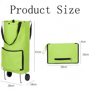 Lightweight Reusable <b>Foldable</b> Collapsible Shopping <b>Trolley</b> Bags with Letter Pattern Customized Printing Non Woven Material - Product Image 6
