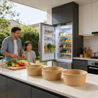 Papiers chale Deckel Benutzer definierte Dimension Verpackung Lebensmittel Einwand ige Fast-Food-Salats ch üssel Food Grade Bowl und White Craft Paper Brotkorb