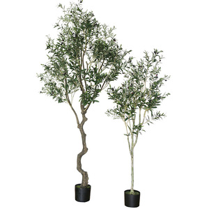 실내 화분 화분 화분 화분이있는 실물 같은 다중 높이 인공 인조 올리브 나무 - Product Image 6