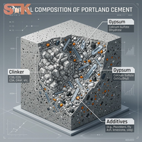 Ciment Portland Gris Haute Résistance à Séchage Rapide 32,5 MPa pour la Construction – Sac en Vrac Qualité BTP 325