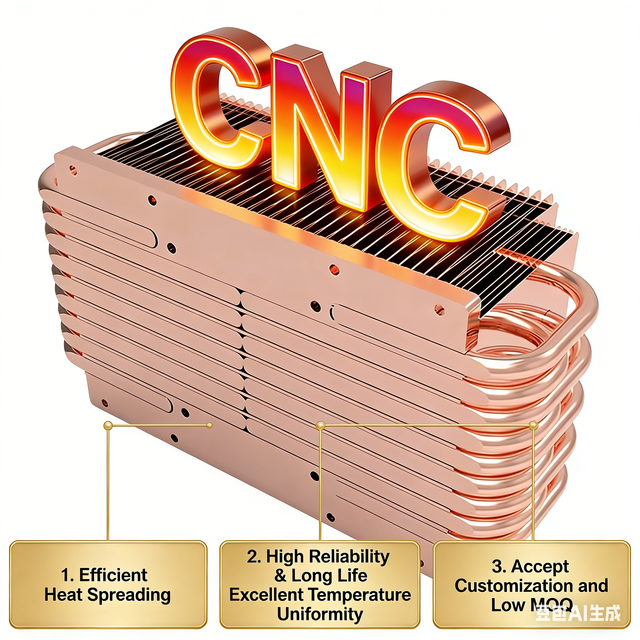 Custom CNC Aluminum Copper Heat Pipe Heatsink Radiator for CPU High Performance Cooling