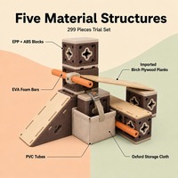 299 Piezas de Bloques de Construcción Modulares de Nivel Inicial con 183 Tarjetas de Actividades, 3 Manuales para Profesores, Equipo Deportivo Interior para Niños