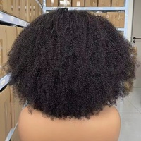 Bandeau Offert, Perruque Bandeau Cheveux Humains 100% Brésiliens Crépus Bouclés, Perruques Bandeau Cheveux Humains Colorés pour Femmes Noires