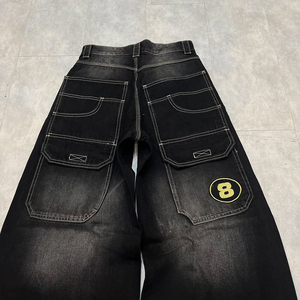 MZN High Street Wear Jeans délavés et décontractés pour hommes, <span class=keywords><strong>pantalon</strong></span> ample et ample en denim, ample et ample, ample, ample, ample - Product Image 6