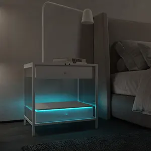 En popüler yatak odası mobilyası başucu masa Modern ahşap komidin
