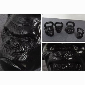 Premium Cast Iron Monkey Head Kettlebell Set Black Heavy Duty Fitness <strong>Equipment</strong> For Home And Commercial <strong>Gym</strong> Training - Product Image 2