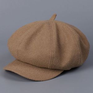 New Arrival Autumn Winter Unisex Casual Solid Color Beret <b>Hat</b> Terry Twill Foldable 8 Panel Newsboy <b>Hat</b> - Product Image 2