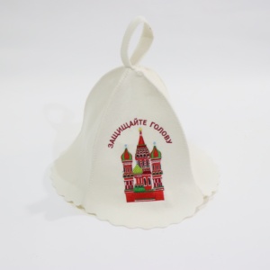 HKZB Chapeau de sauna unisexe en laine, bonnets d'évaporation, bonnets de douche pour bain russe avec motif cathédrale russe, accessoires de salle de bain - Product Image 4