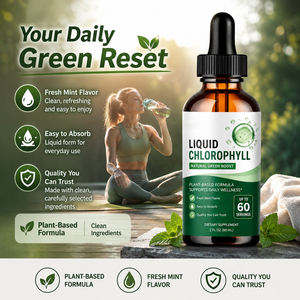 Healthcare Vegan Chlorophyll Oral Liquid Drops Immune System Booster Antioxidant Digestion Support Dairy-Free High-<b>Protein</b> - Product Image 2