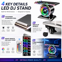Table de DJ incurvée à LED, console de contrôle de luxe en acier inoxydable, support miroir infini RGB pour hôtel, club, fête, pub