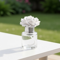 Diffuseur d'huiles essentielles pour la maison, parfum d'ambiance en plâtre céramique faite à la main, fleur en porcelaine, flacon en verre de 50 ml