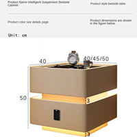 Meubles intelligents tout-en-un Goomi Home, lampe de nuit 3 couleurs, chargeur sans fil, charge USB, audio Bluetooth et verrouillage par mot de passe numérique