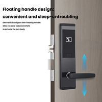 Cerradura de Puerta de Hotel Nueva con Software de Gestión, Desbloqueo con Tarjeta, Sistema Electrónico de Seguridad Inteligente, Cerradura de Hotel Integral Negra Inteligente con Llave