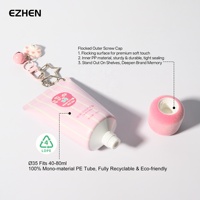 Tube de lotion EZHEN et capuchons floqués doux, formes et couleurs personnalisées, impression sur tube, divers emballages de tubes cosmétiques mignons