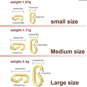 Khóa móc dạng oval mạ vàng 18K, khóa bấm, vòng nối, khóa móc nhỏ, móc khóa, vòng túi xách, phụ kiện làm đồ handmade - Product Image 3