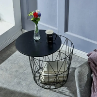Ensemble de corbeilles métalliques modernes et portables, Offre Spéciale multifonctions pour le salon, table à café en fer avec couvercle en MDF
