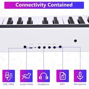 PopPiano Piano digital portátil de 61 teclas, teclado enrollable con Bluetooth para adultos, principiantes, uso diario - Product Image 4