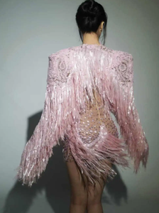 Body solide sexy pour femmes élastique strass gland discothèque bal cristal frange <span class=keywords><strong>justaucorps</strong></span> - Product Image 2