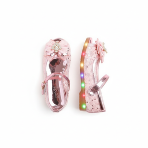 Sandales coréennes OZKIZ pour enfants, à lanières plates, à bout ouvert, avec décoration florale, synthétiques, lumineuses, tendance, pour l'été, 2-6 ans - Product Image 2