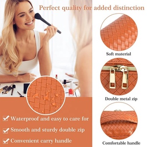 Custom Logo Portable Travel Size Cosmetic Zipper Bag PU Material Lady Style Makeup Bag - Product Image 5