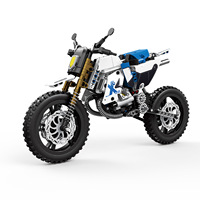 Modelo de Vehículo de Carreras de Motos para Armar, Juguete DIY de Bloques de Construcción de Plástico con Partículas Pequeñas, Regalo para Niños