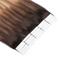 Extensions de cheveux à bandes adhésives européennes 12A de qualité supérieure, 100 % cheveux humains, les plus populaires, balayage ombré brun à blond, cheveux Remy à bandes adhésives