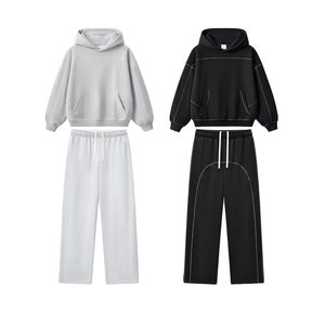 Set Personalizzato di Felpa Oversize e <span class=keywords><strong>Pantaloni</strong></span> <span class=keywords><strong>Tuta</strong></span>, Nuovo Stile Traspirante, Abbigliamento Casual Streetwear, <span class=keywords><strong>Tuta</strong></span> Pesante con Cappuccio per <span class=keywords><strong>Uomo</strong></span> - Product Image 4