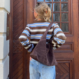 Cardigan court en tricot pour femme, à rayures color block et boutonnage, style Y2K vintage, décontracté et tendance - Product Image 6