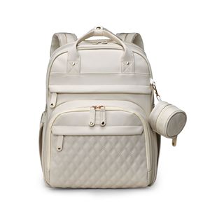 Bolsa de Maternidad Multifuncional de Cuero PU, Mochila para Pañales con Cuna Plegable y Cortina Parasol para Mamás - Product Image 3