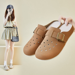 <span class=keywords><strong>Zapatos</strong></span> <span class=keywords><strong>de</strong></span> corcho <span class=keywords><strong>de</strong></span> verano <span class=keywords><strong>de</strong></span> cuero sintético para <span class=keywords><strong>mujer</strong></span>, sandalias perforadas transpirables para exteriores, estilo <span class=keywords><strong>de</strong></span> ocio para primavera y otoño - Product Image 1