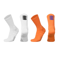 Chaussettes de sport en coton de qualité supérieure pour le basketball, avec logo personnalisé, sublimation, compression et rembourrage, pour hommes et femmes.