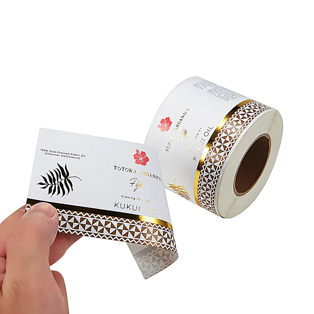 Wholesale Custom Logo Printing Waterproof Adhesive Labels Gold Foil Labels Stickers For Promotion Supermarket