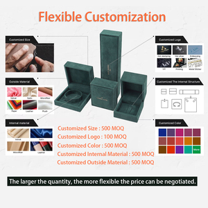 Оптовая продажа: Фабричная упаковка для ювелирных изделий (подвески, браслеты, серьги, кольца), коробки для украшений с индивидуальным логотипом, горячее тиснение, замша, бархат, белые шкатулки для украшений - Product Image 3