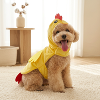 Costume d'Halloween pour animaux de compagnie, tenue amusante de poussin pour chiens, manteau en velours cristal doux, vêtements pour chiens toutes saisons, vente en gros