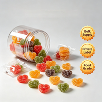 Halal hartvormige gummy snoepjes gemengde fruitsmaak suikergecoate zachte snoepjes Valentijnscadeau groothandel snoepgoed