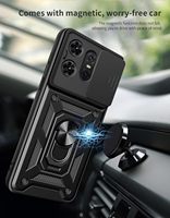 Coque de téléphone à fenêtre coulissante pour Tecno Camon 40 30 Pro 4G 5G avec anneau métallique, béquille et protection de l'appareil photo