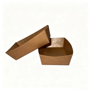 Plateau alimentaire en papier kraft <span class=keywords><strong>pas</strong></span> <span class=keywords><strong>cher</strong></span> en gros avec impression personnalisée |   Plateau jetable pour bateau, prix d'usine |   Emballage pour la restauration rapide à faible MOQ - Product Image 1