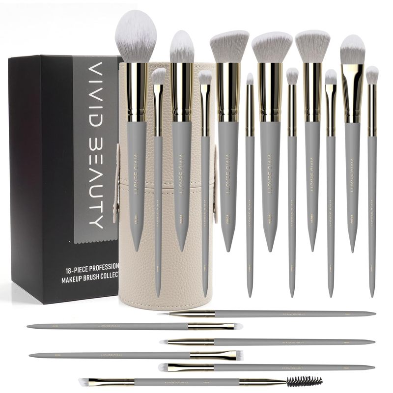 New 10 Woood Makeup Brush Set