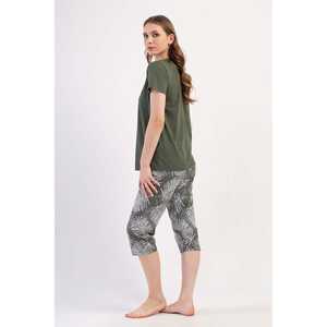 Conjunto de Dos Piezas para Mujer, Camisa de Manga Corta con Botones y Pantalones Capri, Diseño de Conjunto Corto - Product Image 3