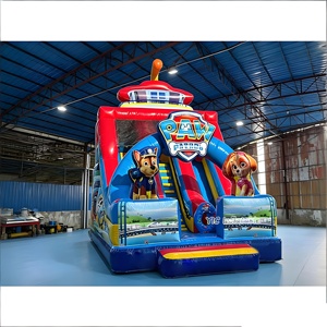 Divertido Castillo Inflable <span class=keywords><strong>de</strong></span> la Patrulla Canina con Tobogán y Pista <span class=keywords><strong>de</strong></span> Obstáculos para Fiestas Infantiles y Diversión en el Patio Trasero - Product Image 1