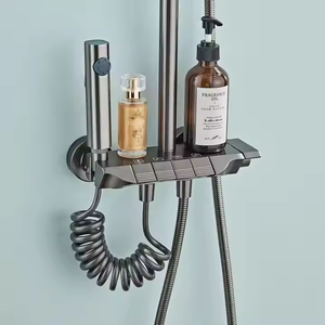 Set Doccia di Lusso Contemporaneo con Valvola in Ceramica, Miscelatore Acqua Calda e Fredda Cromato per Soffione Doccia - Product Image 2