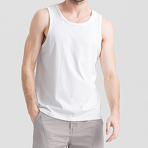 <span class=keywords><strong>T</strong></span>-<span class=keywords><strong>shirt</strong></span> da ginnastica <span class=keywords><strong>bianca</strong></span> in cotone 100% senza maniche canottiera Casual tinta in tinta unita con Design bianco in bianco - Product Image 5