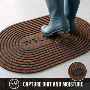 Tapis de porte anti-salissures robuste pour chaussures - <span class=keywords><strong>Grand</strong></span> tapis d'<span class=keywords><strong>entrée</strong></span> ovale, lavable, tapis ovale pour buanderie et <span class=keywords><strong>entrée</strong></span> - Product Image 2