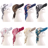 Chapeau pare-soleil bohème pour femme avec bandana à motif cachemire, turban pré-noué, foulard et couvre-chef intégrés, idéal pour la plage et les activités de plein air