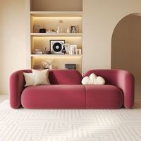 Petit ensemble modulaire moderne de canapés pour appartement et bureau à domicile Salon de beauté Réunion Négociation Vin Tissu rouge Salon Sectionnel