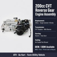 Ensemble Moteur de Moto 200cc GY6 CVT à Marche Arrière Refroidi par Air pour Quad, Buggy et Véhicule Utilitaire Agricole - Commande en Gros